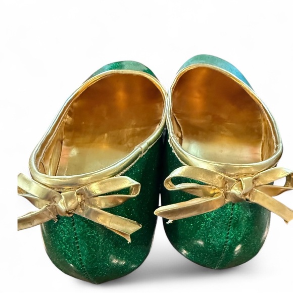 Green Gold Glitter Ballet Flats Delia's Women's 8 St Patrick's Fairycore Shoes - Picture 4 of 8